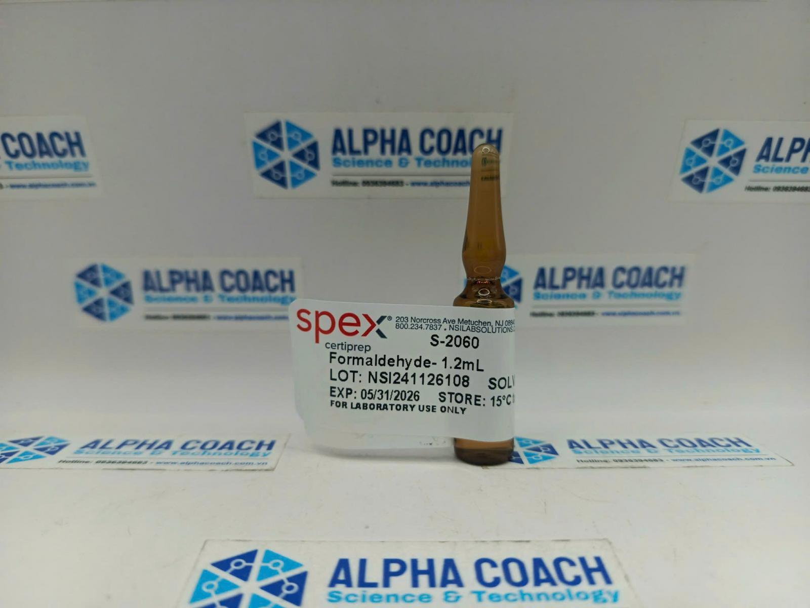 Chất chuẩn Spex CertiPrep S-2060 Formaldehyde 1000ug/ml, Hãng Spex CertiPrep, Mỹ